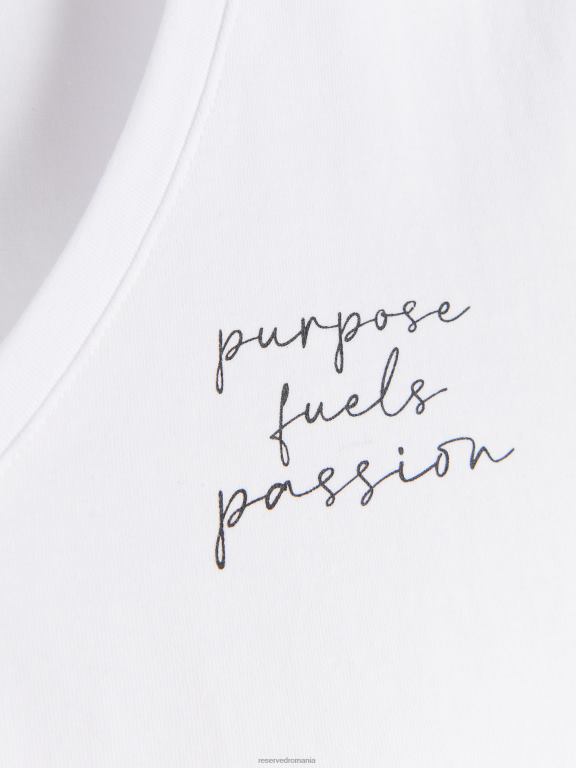 alb Reserved femei îmbrăcăminte tricou cu imprimeu 648HZ421