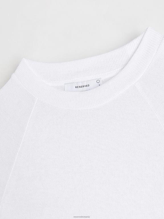 alb Reserved femei îmbrăcăminte tricou cu mânecă lungă bogat în viscoză 648HZ380