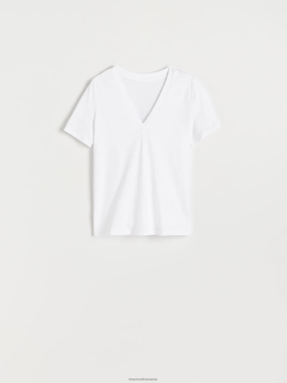 alb Reserved femei îmbrăcăminte tricou nou regular fit 648HZ420