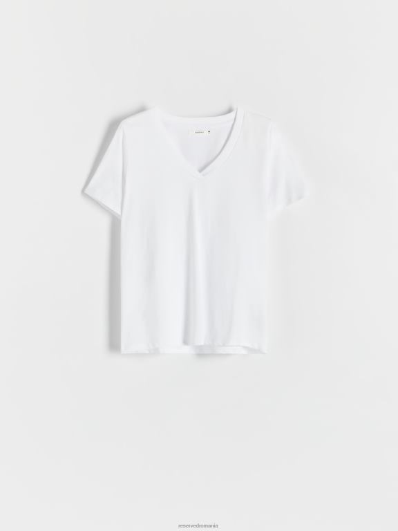 alb Reserved femei îmbrăcăminte tricou nou regular fit 648HZ439