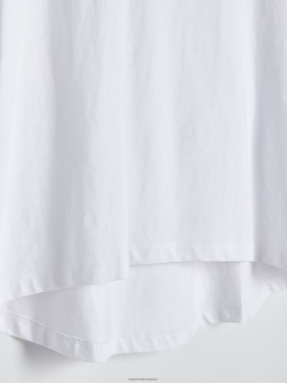 alb Reserved femei îmbrăcăminte tricou nou regular fit 648HZ446