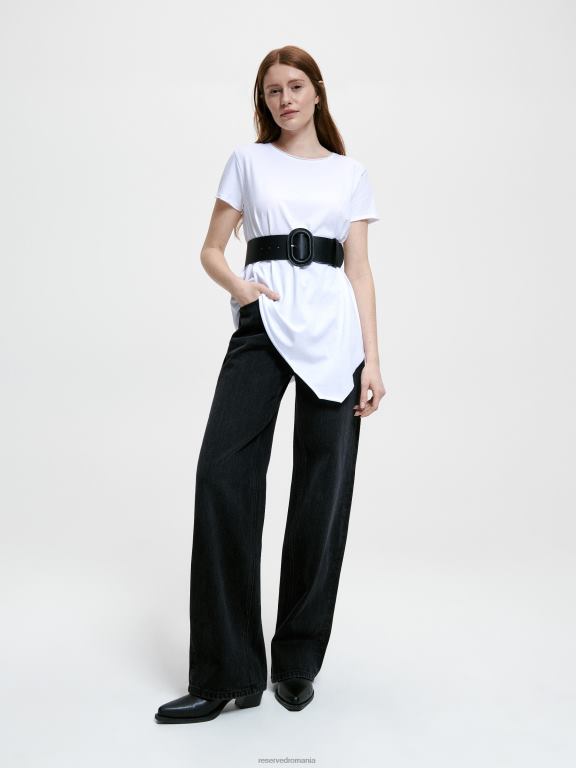 alb Reserved femei îmbrăcăminte tricou nou regular fit 648HZ452