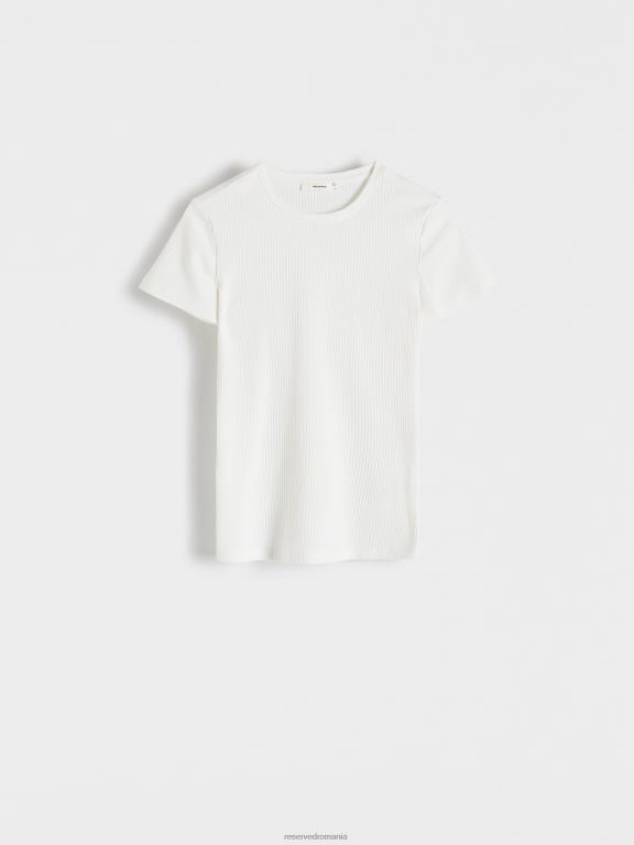 alb Reserved femei îmbrăcăminte tricou slim fit 648HZ389