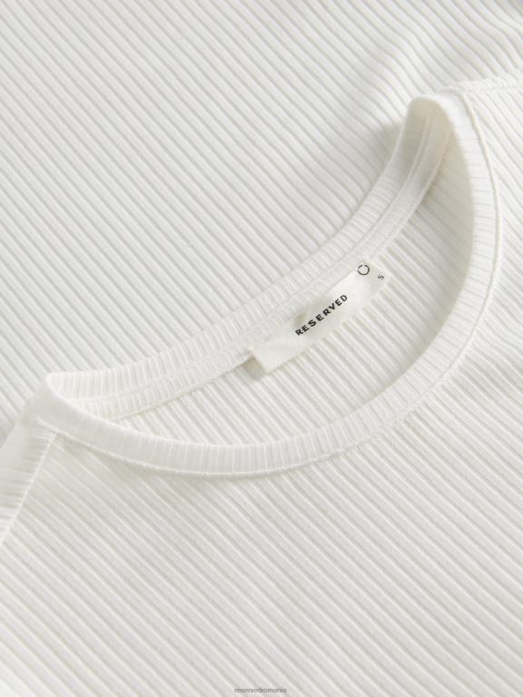 alb Reserved femei îmbrăcăminte tricou slim fit 648HZ389
