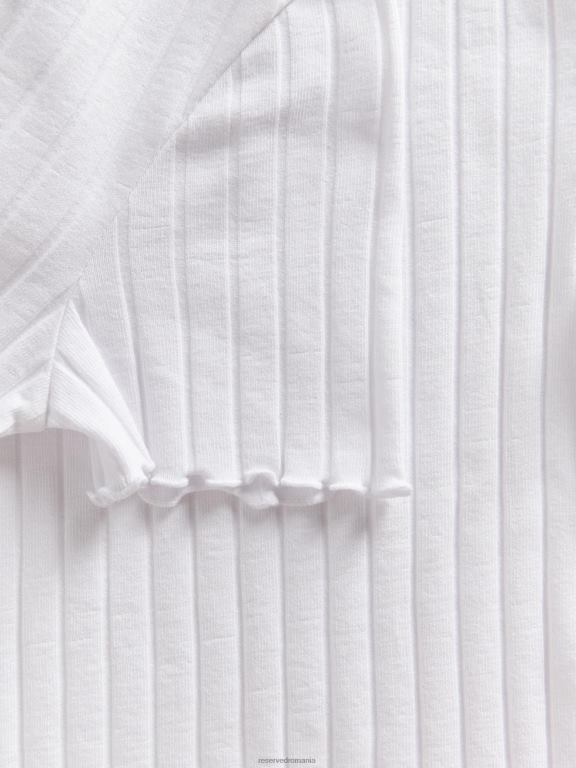 alb Reserved femei îmbrăcăminte tricou slim fit 648HZ455