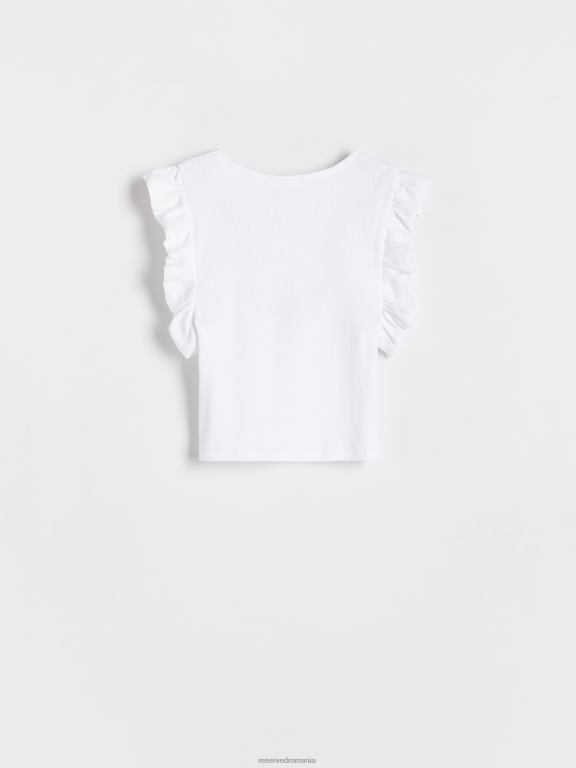 alb Reserved fetelor îmbrăcăminte bluză adunată 648HZ1997