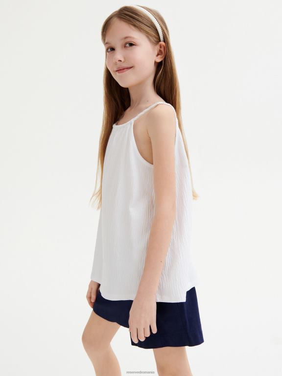 alb Reserved fetelor îmbrăcăminte bluză fără mâneci 648HZ1971