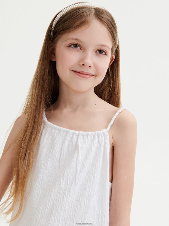 alb Reserved fetelor îmbrăcăminte bluză fără mâneci 648HZ1971