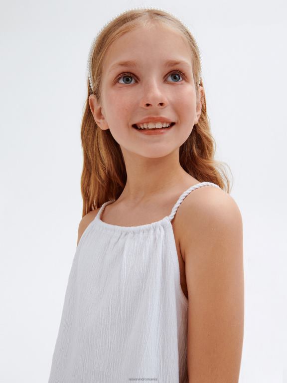 alb Reserved fetelor îmbrăcăminte bluză fără mâneci 648HZ1971