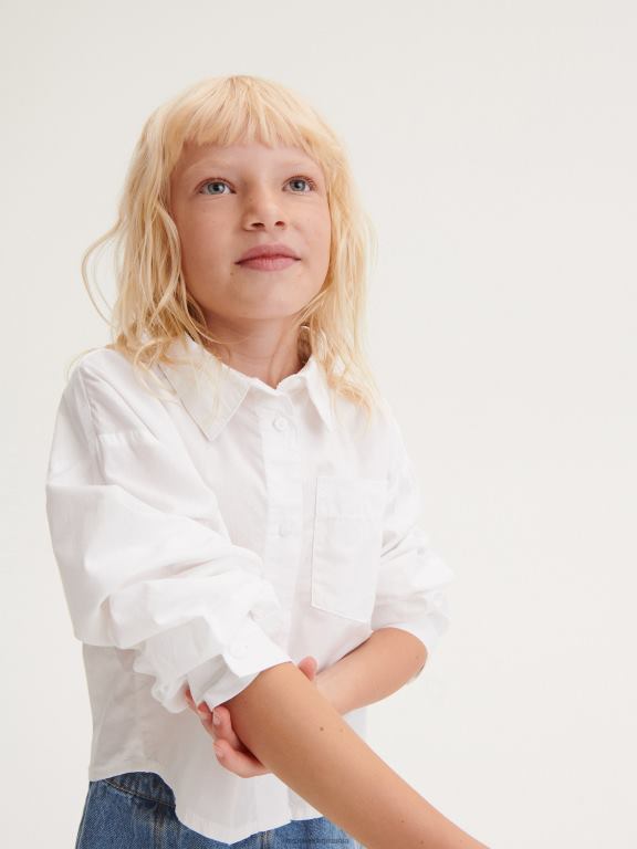 alb Reserved fetelor îmbrăcăminte cămaşă 648HZ1893