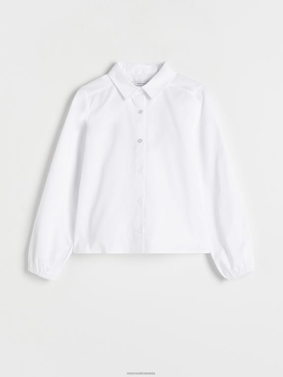 alb Reserved fetelor îmbrăcăminte cămașă cu guler 648HZ1993