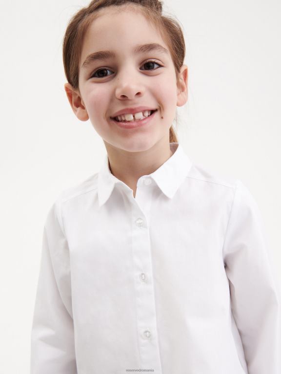 alb Reserved fetelor îmbrăcăminte cămașă cu guler 648HZ1993