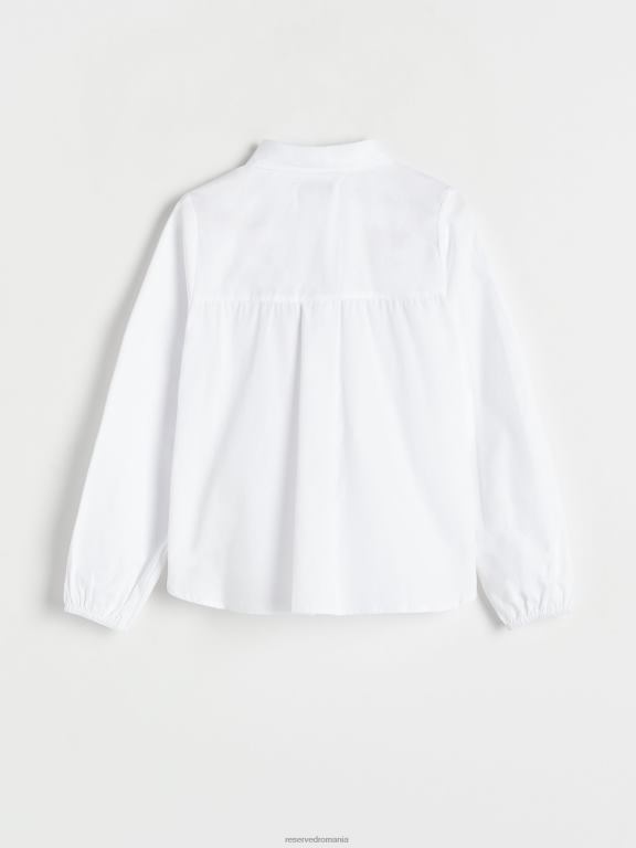 alb Reserved fetelor îmbrăcăminte cămașă cu guler 648HZ1993