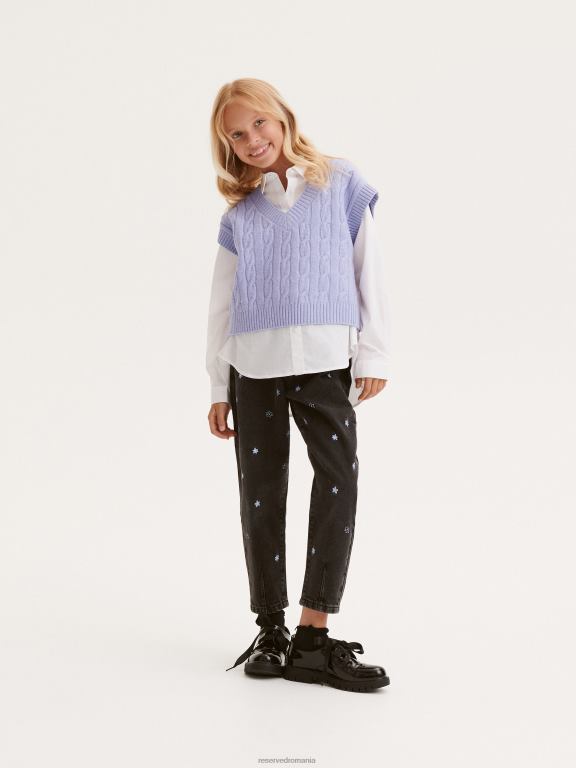 alb Reserved fetelor îmbrăcăminte cămașă din bumbac 648HZ1792