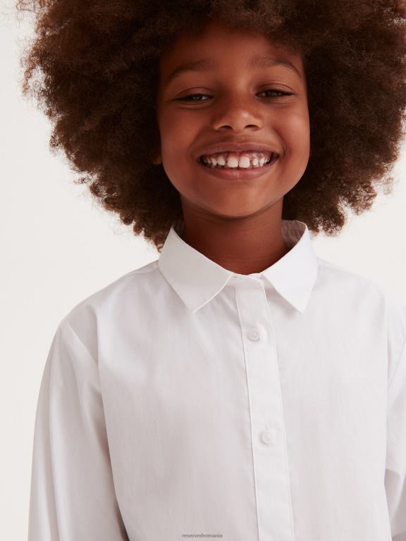 alb Reserved fetelor îmbrăcăminte cămașă din bumbac 648HZ1931