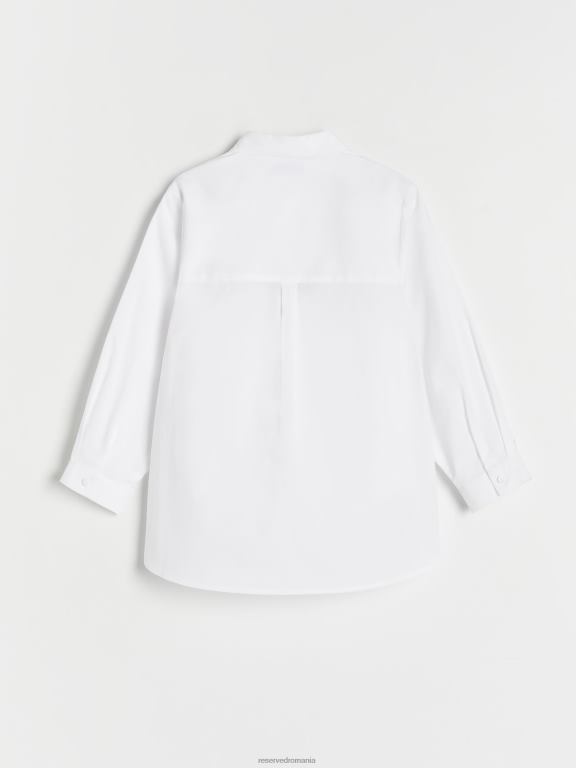 alb Reserved fetelor îmbrăcăminte cămașă din bumbac 648HZ2004
