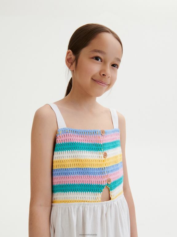 alb Reserved fetelor îmbrăcăminte rochie bogată în in 648HZ1976