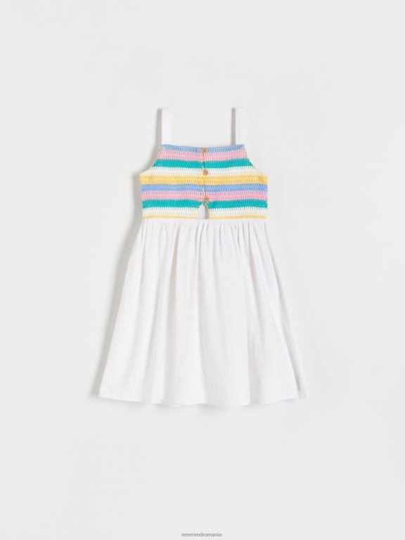 alb Reserved fetelor îmbrăcăminte rochie bogată în in 648HZ1976