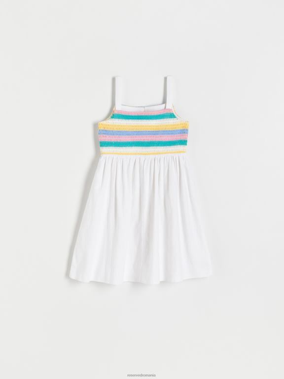 alb Reserved fetelor îmbrăcăminte rochie bogată în in 648HZ1976