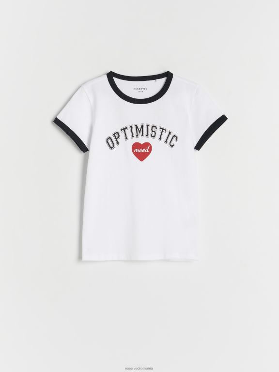 alb Reserved fetelor îmbrăcăminte tricou cu imprimeu 648HZ1830