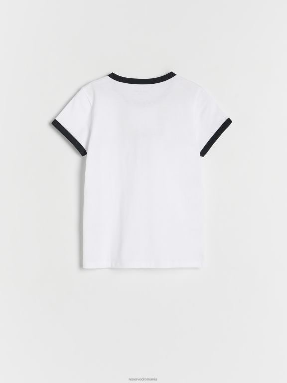 alb Reserved fetelor îmbrăcăminte tricou cu imprimeu 648HZ1830