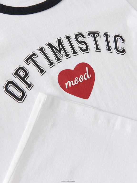 alb Reserved fetelor îmbrăcăminte tricou cu imprimeu 648HZ1830