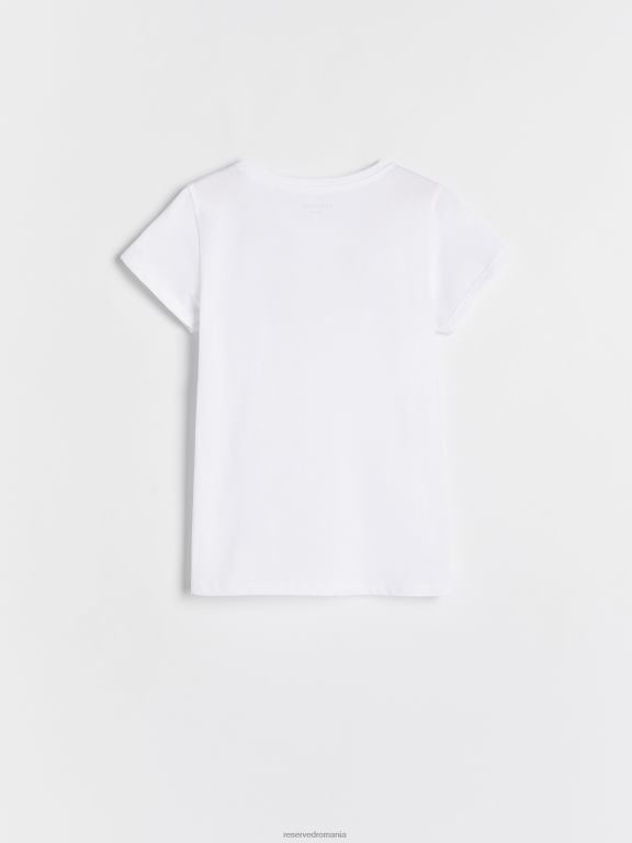 alb Reserved fetelor îmbrăcăminte tricou cu imprimeu 648HZ1922