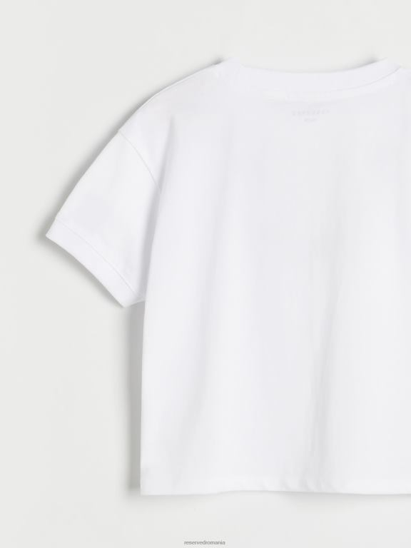 alb Reserved fetelor îmbrăcăminte tricou cu plasture 648HZ1735