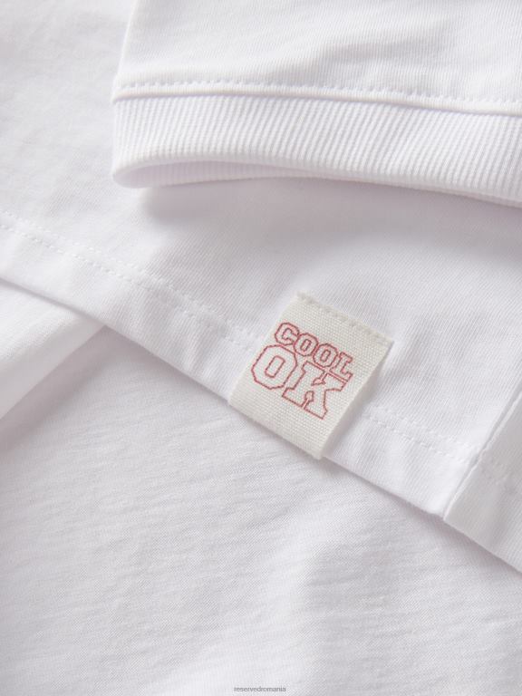 alb Reserved fetelor îmbrăcăminte tricou cu plasture 648HZ1735