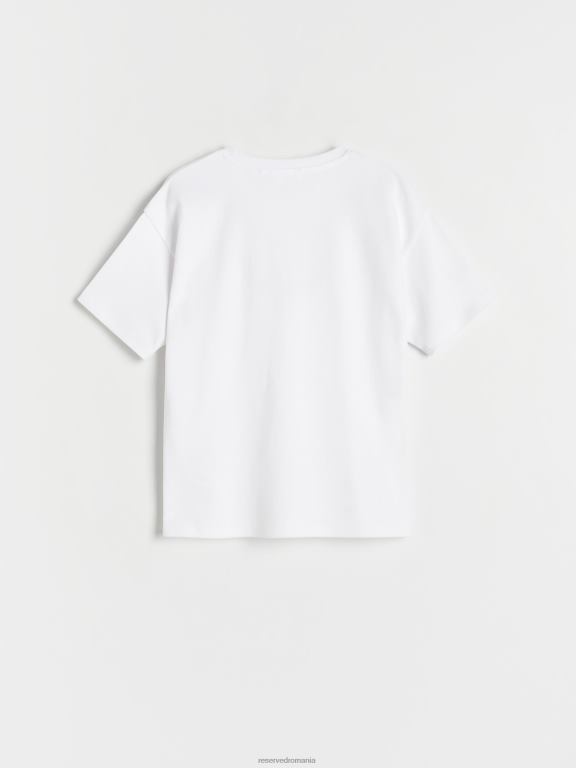 alb Reserved fetelor îmbrăcăminte tricou din bumbac 648HZ1754