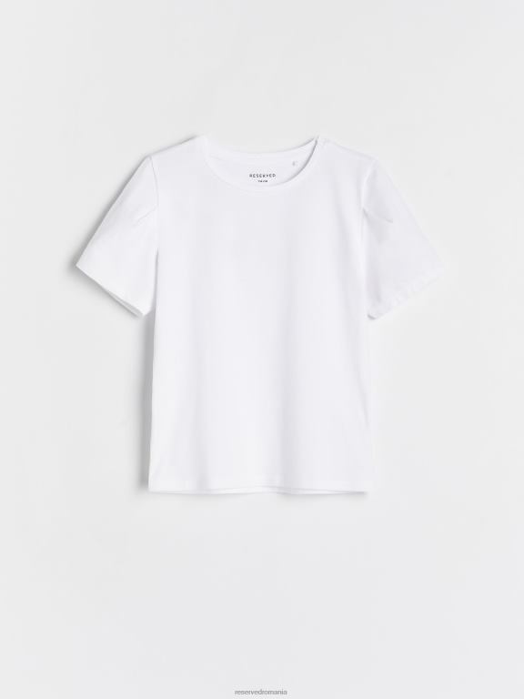 alb Reserved fetelor îmbrăcăminte tricou din bumbac 648HZ1800