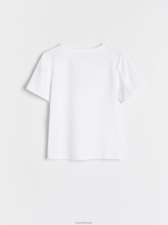 alb Reserved fetelor îmbrăcăminte tricou din bumbac 648HZ1800