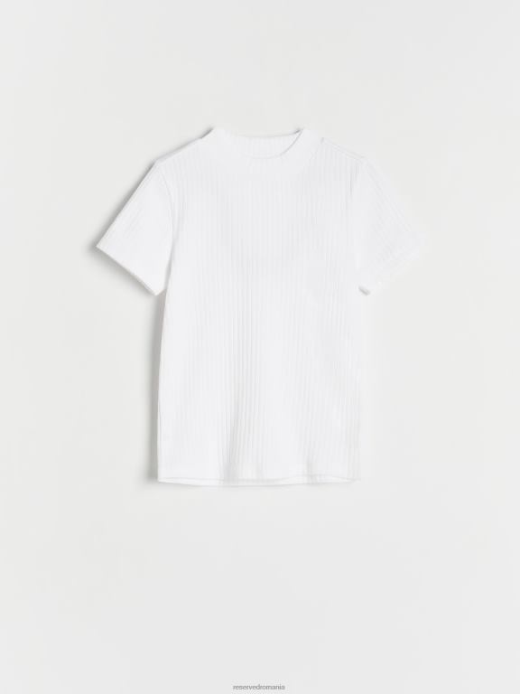 alb Reserved fetelor îmbrăcăminte tricou din tricot în coastă 648HZ1861