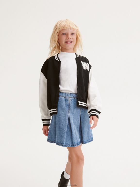 alb Reserved fetelor îmbrăcăminte tricou din tricot în coastă 648HZ1861