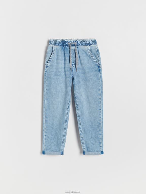 albastru Reserved băieți îmbrăcăminte pantaloni clasici din denim cu picioare largi 648HZ2147
