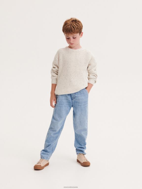 albastru Reserved băieți îmbrăcăminte pantaloni clasici din denim cu picioare largi 648HZ2147