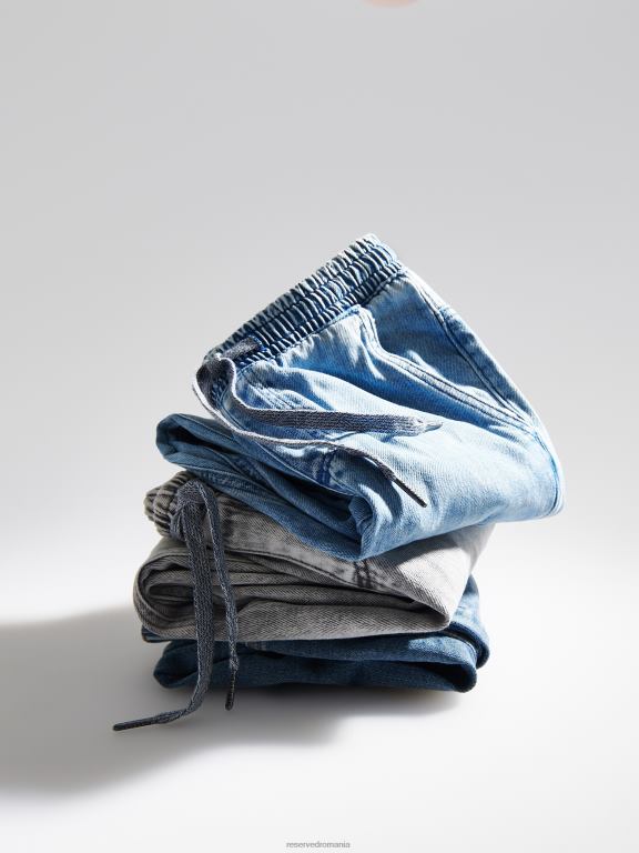 albastru Reserved băieți îmbrăcăminte pantaloni clasici din denim cu picioare largi 648HZ2196