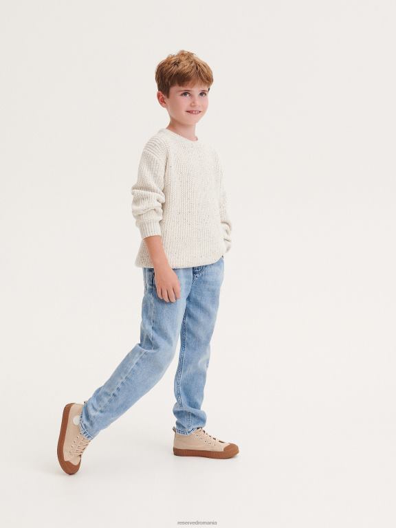 albastru Reserved băieți îmbrăcăminte pantaloni clasici din denim cu picioare largi 648HZ2196