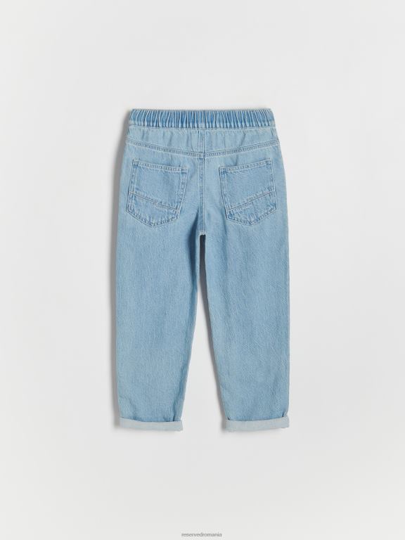 albastru Reserved băieți îmbrăcăminte pantaloni clasici din denim cu picioare largi 648HZ2198
