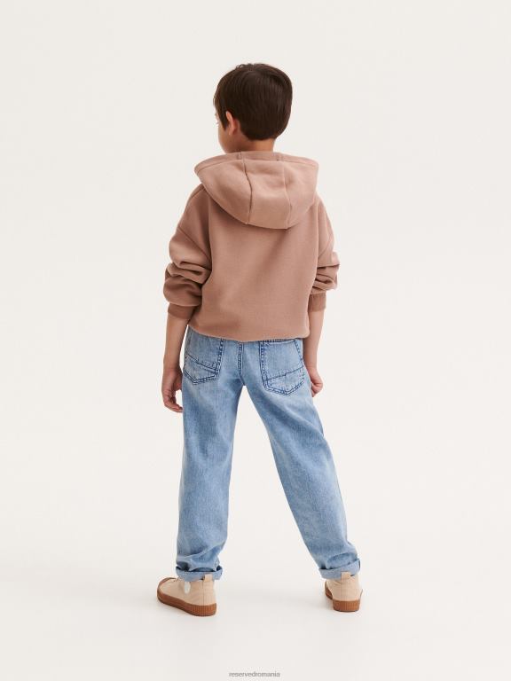 albastru Reserved băieți îmbrăcăminte pantaloni clasici din denim cu picioare largi 648HZ2206