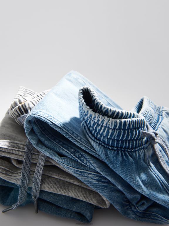albastru Reserved băieți îmbrăcăminte pantaloni clasici din denim cu picioare largi 648HZ2206