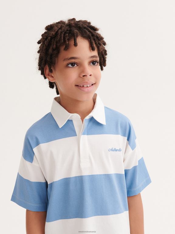 albastru Reserved băieți îmbrăcăminte tricou polo cu detaliu de broderie 648HZ2021