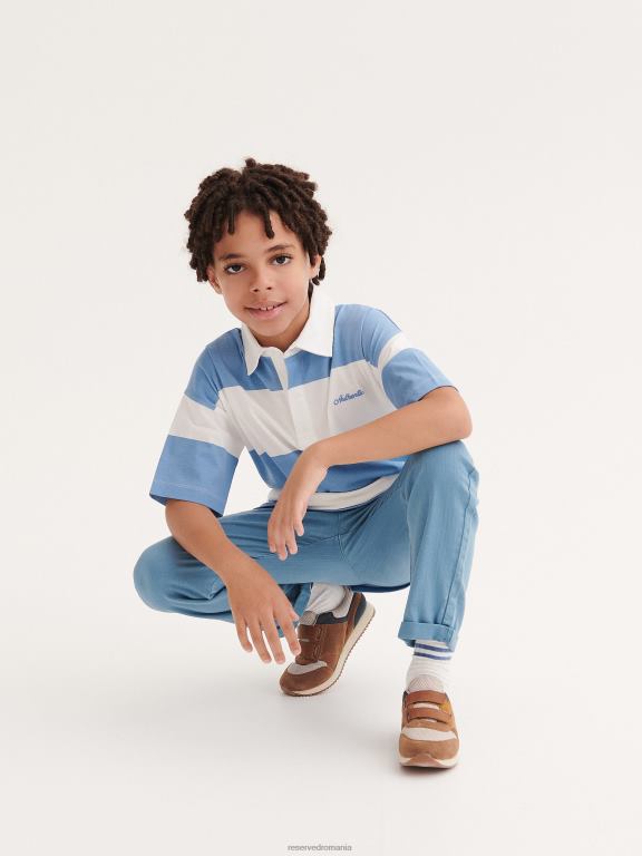 albastru Reserved băieți îmbrăcăminte tricou polo cu detaliu de broderie 648HZ2021