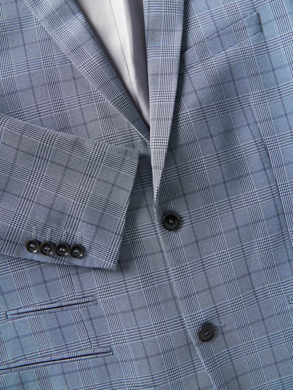 albastru Reserved bărbați îmbrăcăminte blazer cu carouri slim fit 648HZ1610