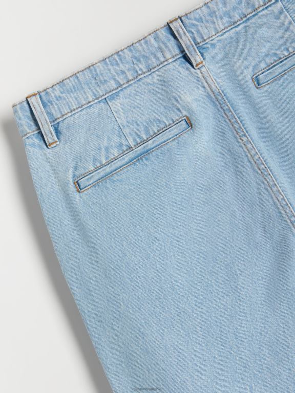 albastru Reserved bărbați îmbrăcăminte blugi chino morcov cu efect de spalare 648HZ1570