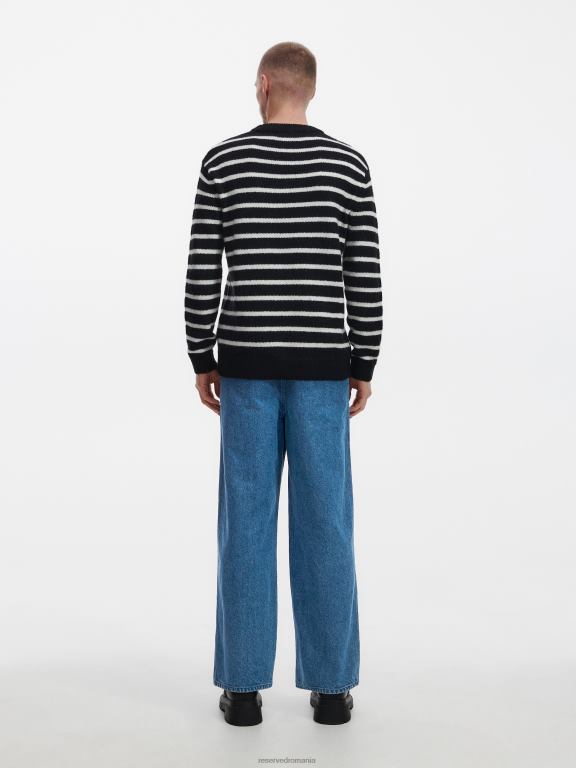 albastru Reserved bărbați îmbrăcăminte blugi largi 648HZ1572