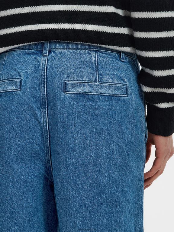 albastru Reserved bărbați îmbrăcăminte blugi largi 648HZ1572