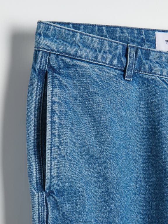 albastru Reserved bărbați îmbrăcăminte blugi largi 648HZ1572