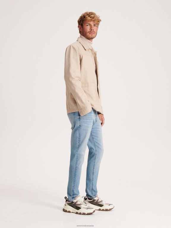 albastru Reserved bărbați îmbrăcăminte blugi morcov slim 648HZ1546