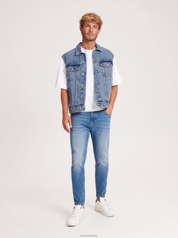 albastru Reserved bărbați îmbrăcăminte blugi morcov slim 648HZ1547